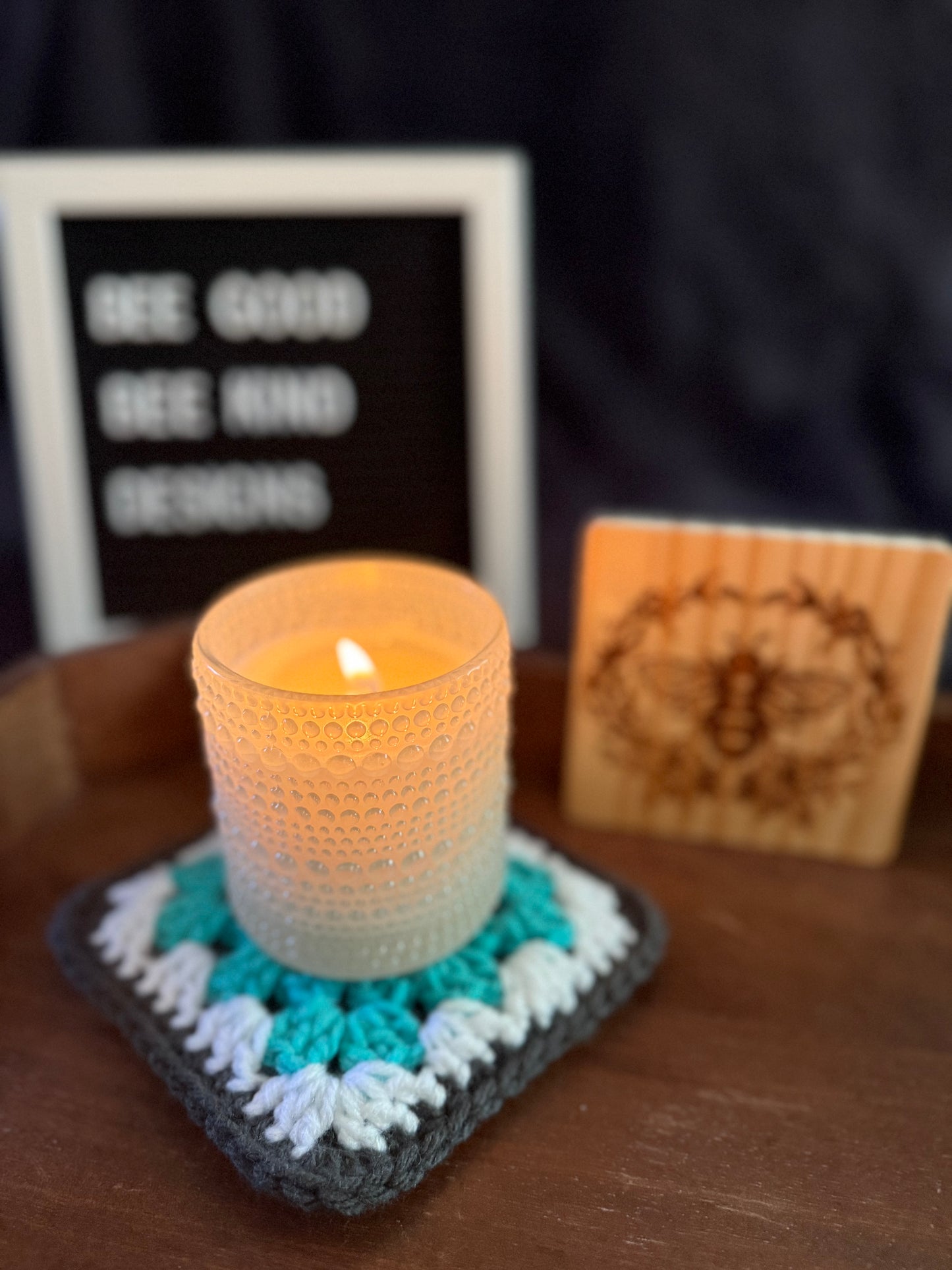 Minty Teal Granny Coasters