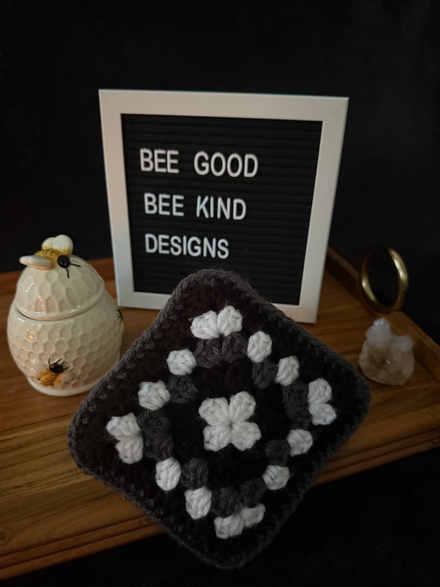 Grayscale Daydream Granny Coasters
