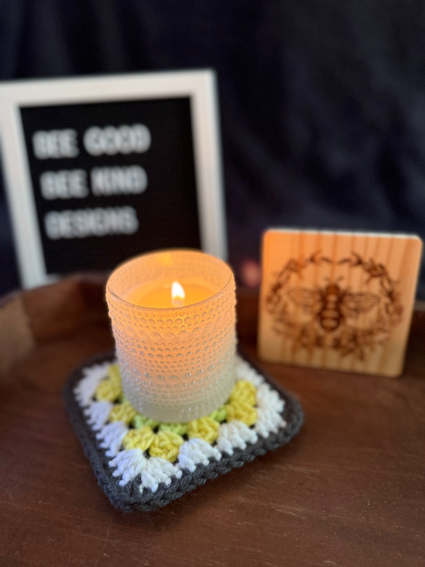 Electric Lemongrass Granny Coasters