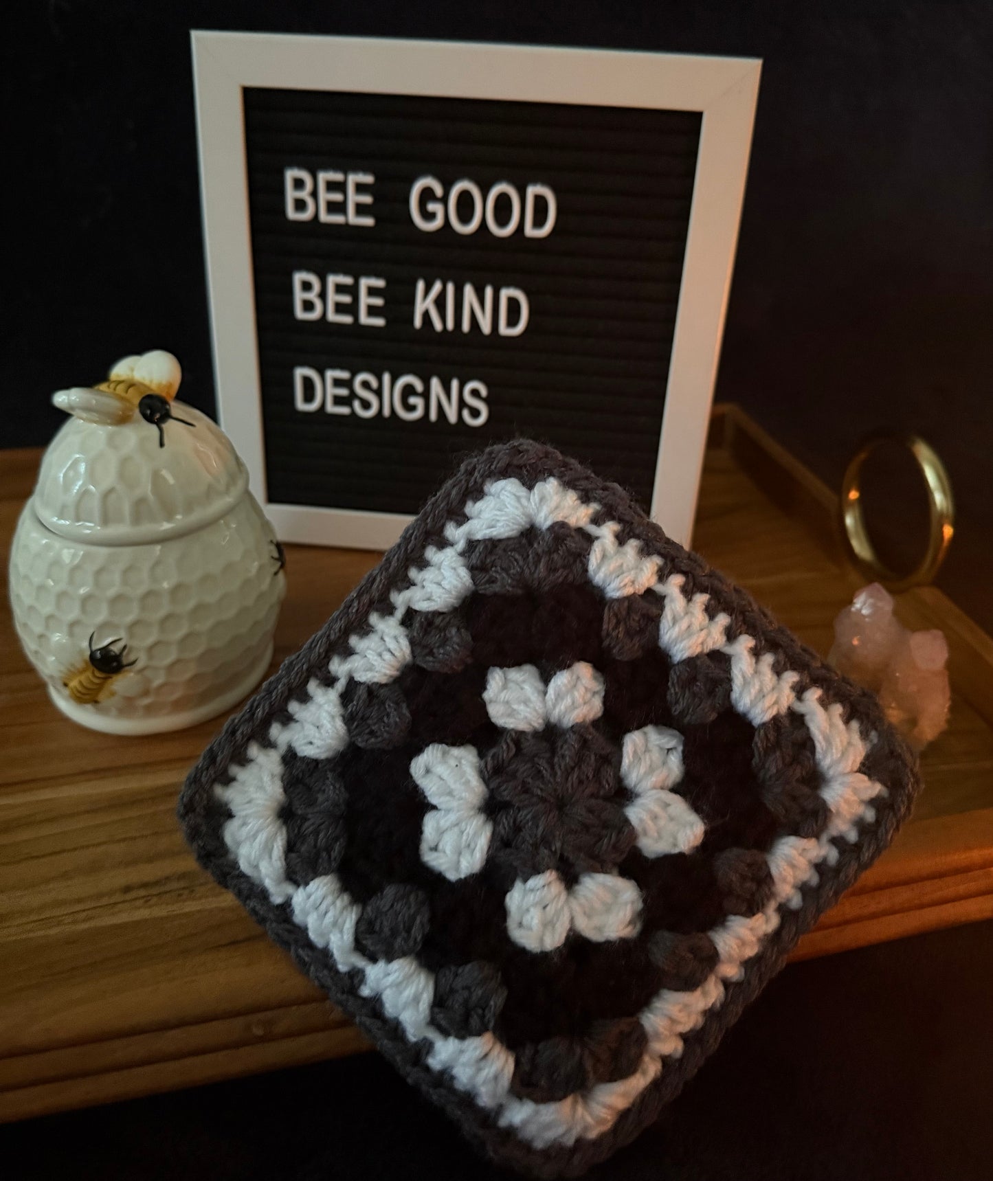 Grayscale Daydream Granny Coasters