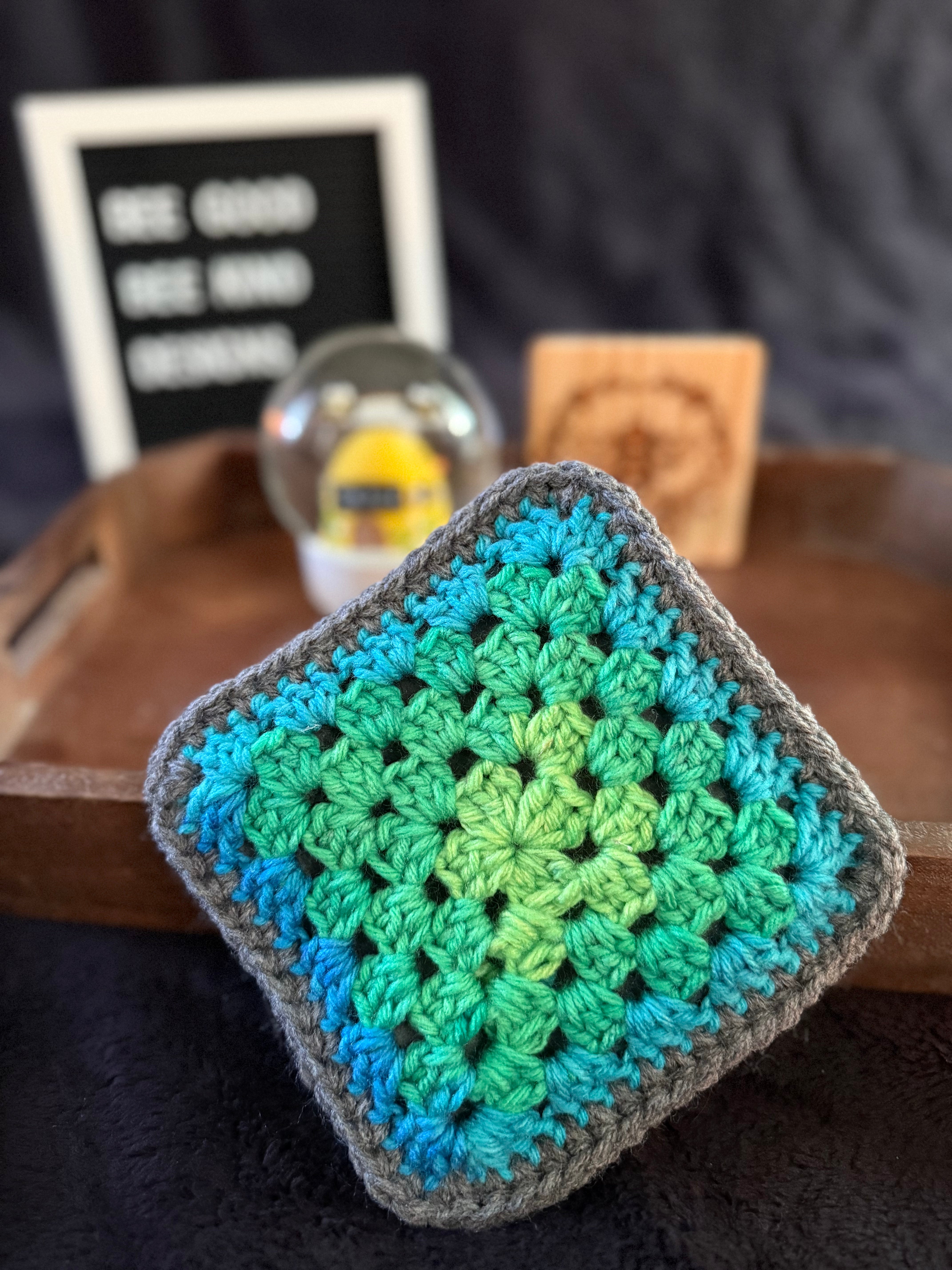 Meadow Mist Granny Coasters – Bee Good Bee Kind Designs