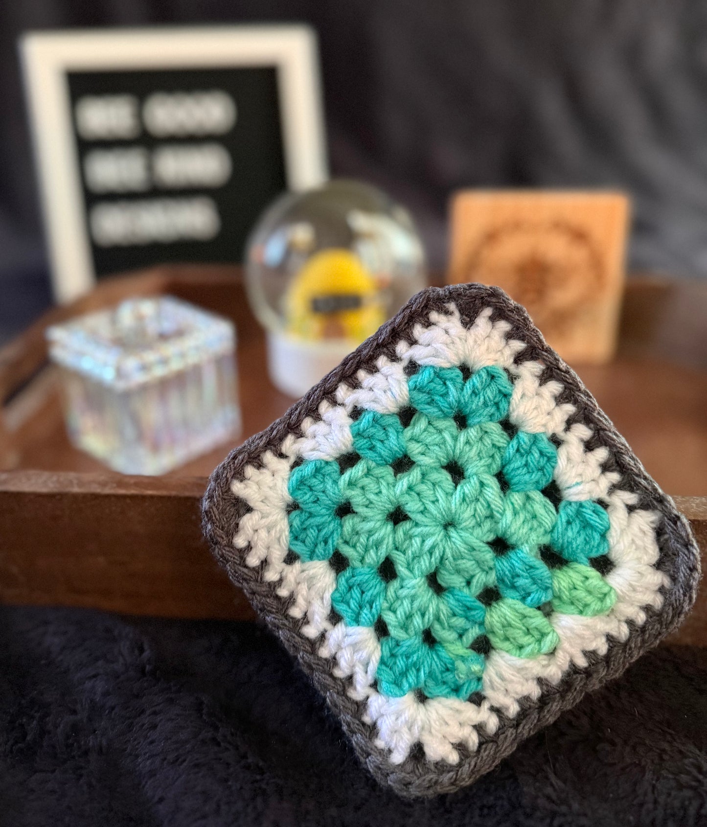 Minty Teal Granny Coasters