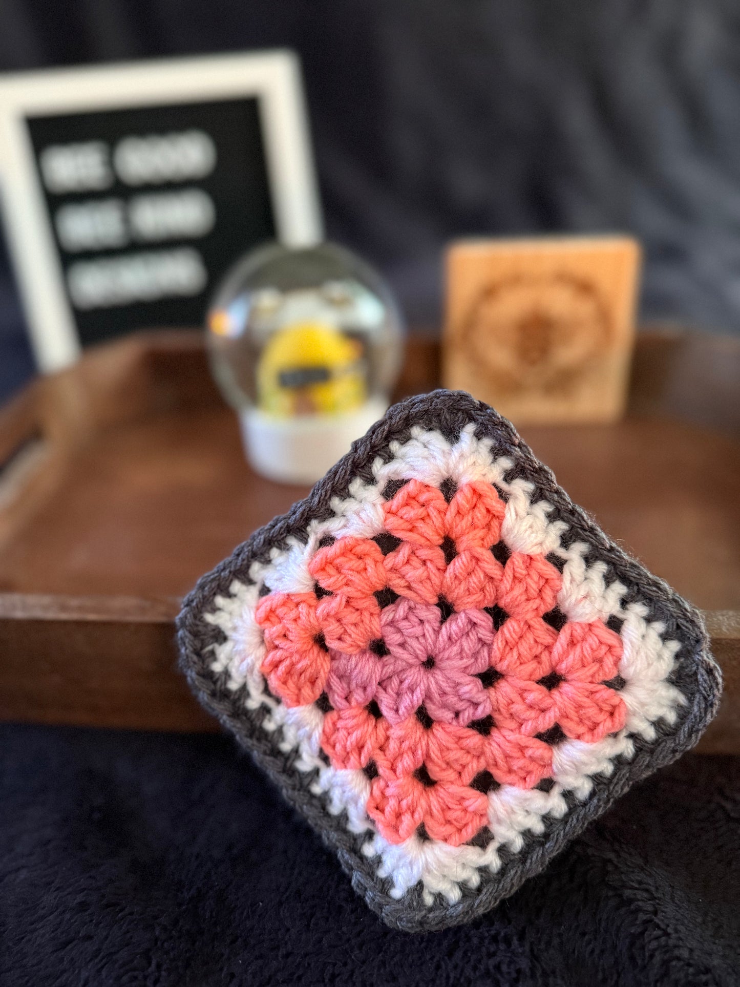 Strawberry Coral Granny Coasters