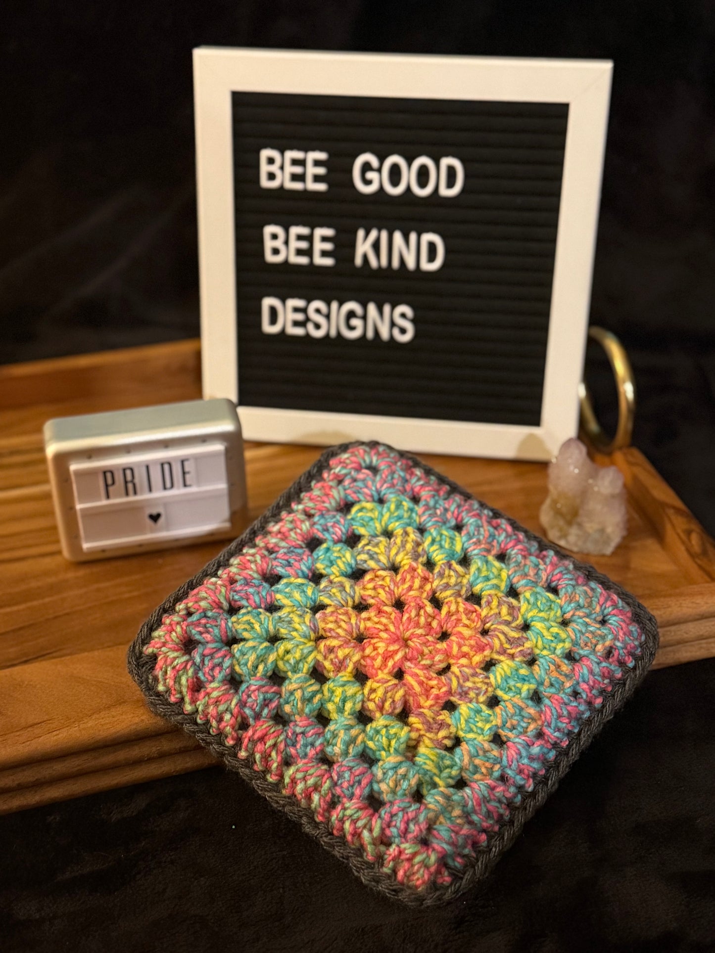 Rainbow Burst Granny Coasters