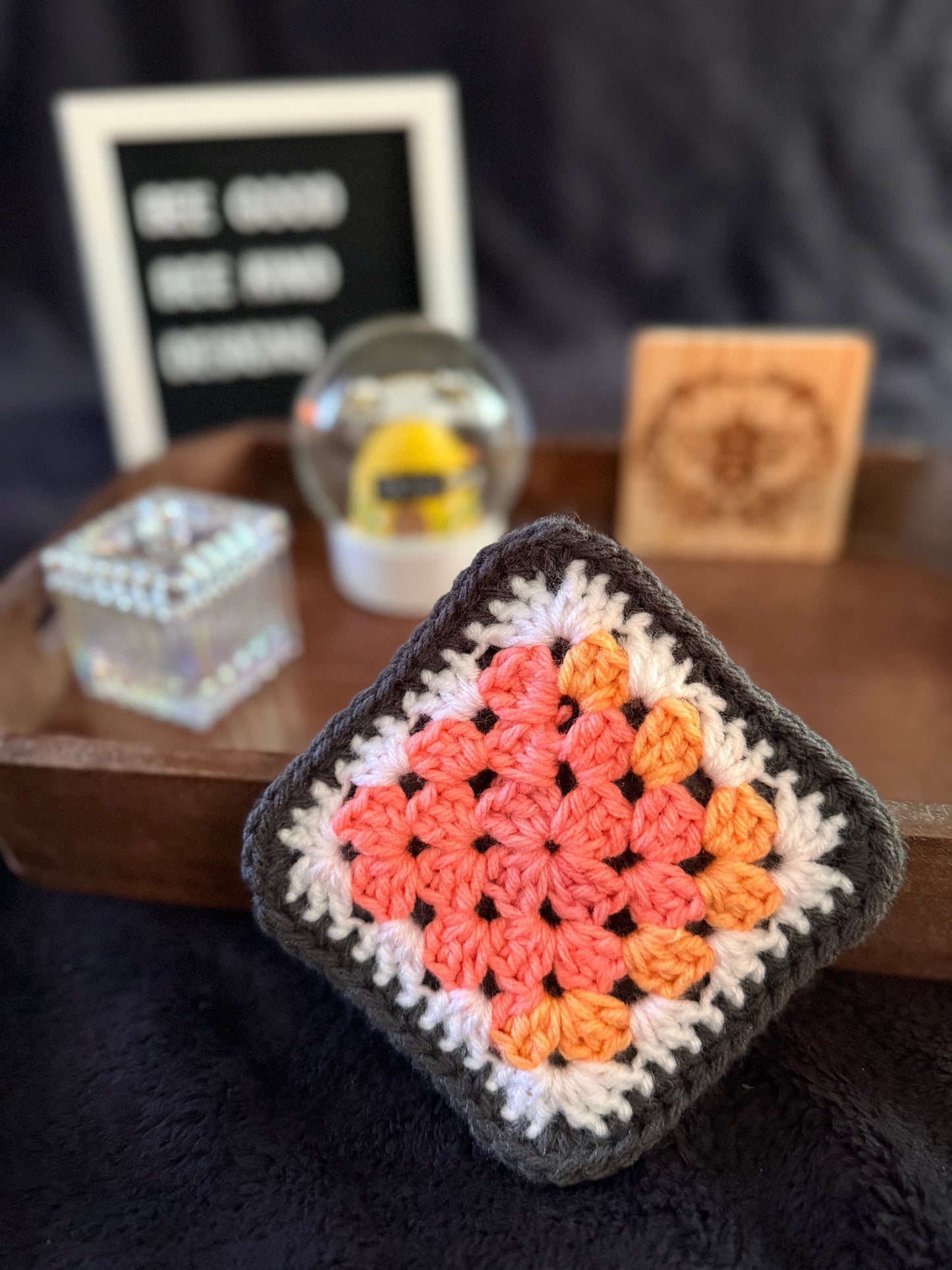 Strawberry Coral Granny Coasters