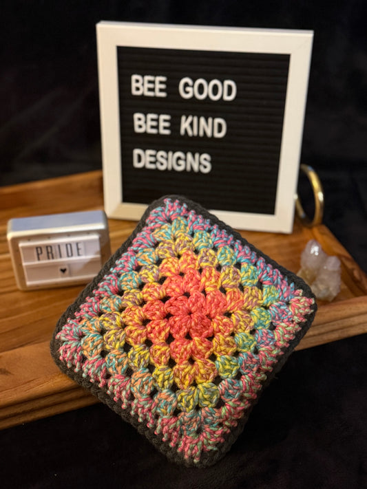 Rainbow Burst Granny Coasters