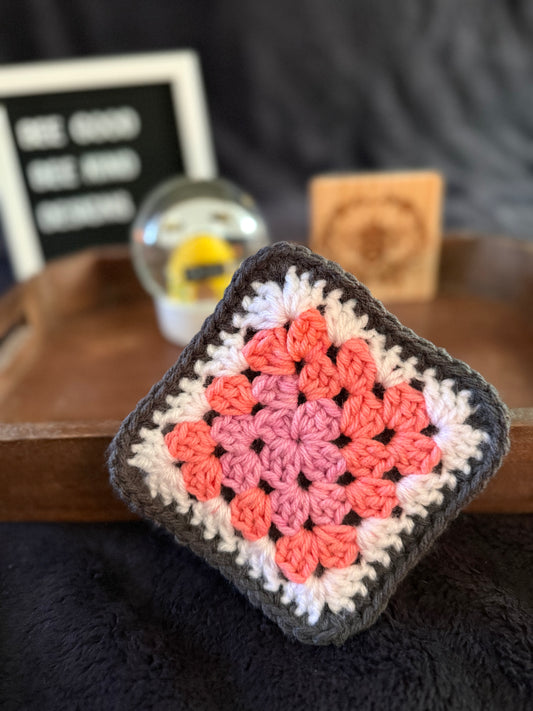 Strawberry Coral Granny Coasters