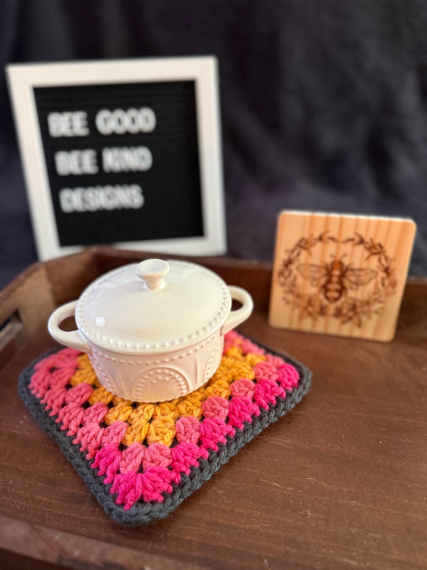 Sherbet Sunset Granny Coasters