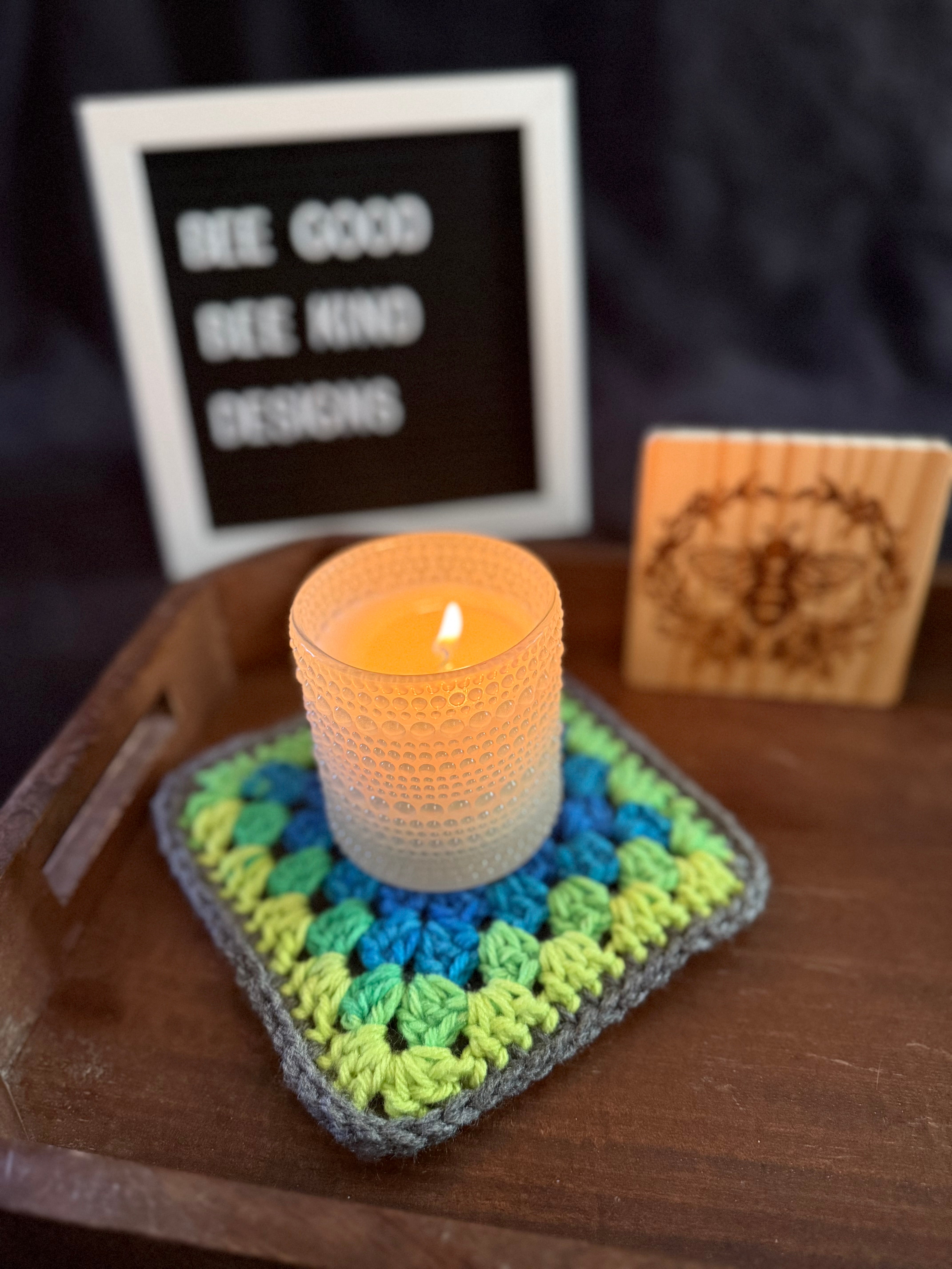 Meadow Mist Granny Coasters – Bee Good Bee Kind Designs
