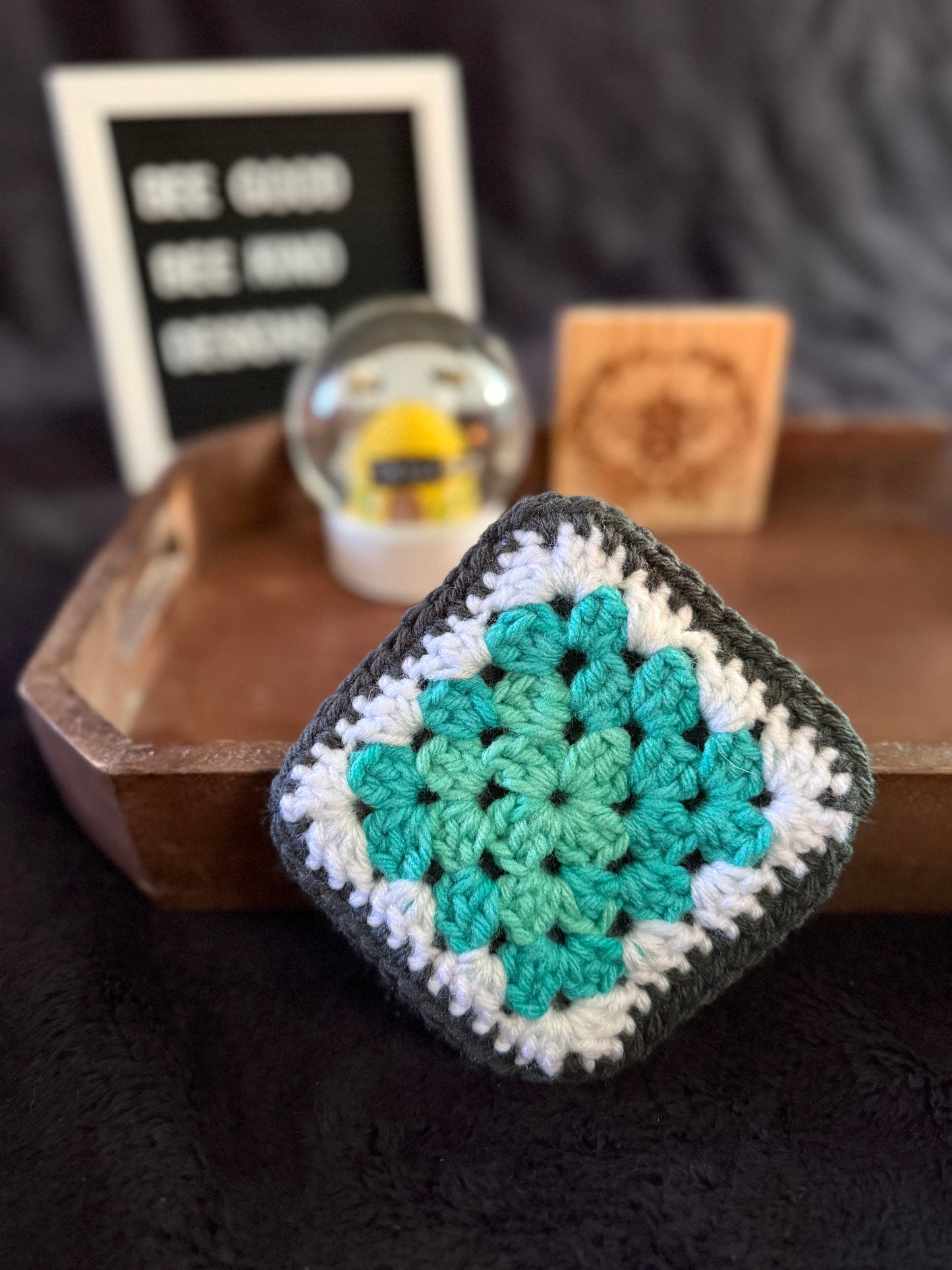 Minty Teal Granny Coasters